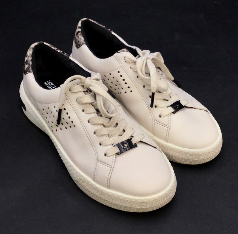 Michael Kors Women's White Leather Athletic Shoes - Size 8M
