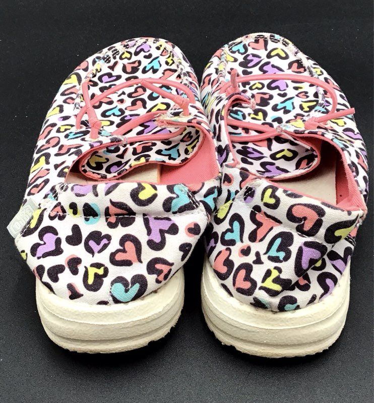 Hey Dude Boys Wendy White Leopard Slip-On Casual Shoes - Size 5