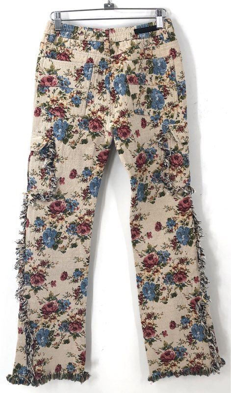 Rockstar Original Boys Rhodes Floral Tapestry Fringe Cargo Pants NWT Sz 14