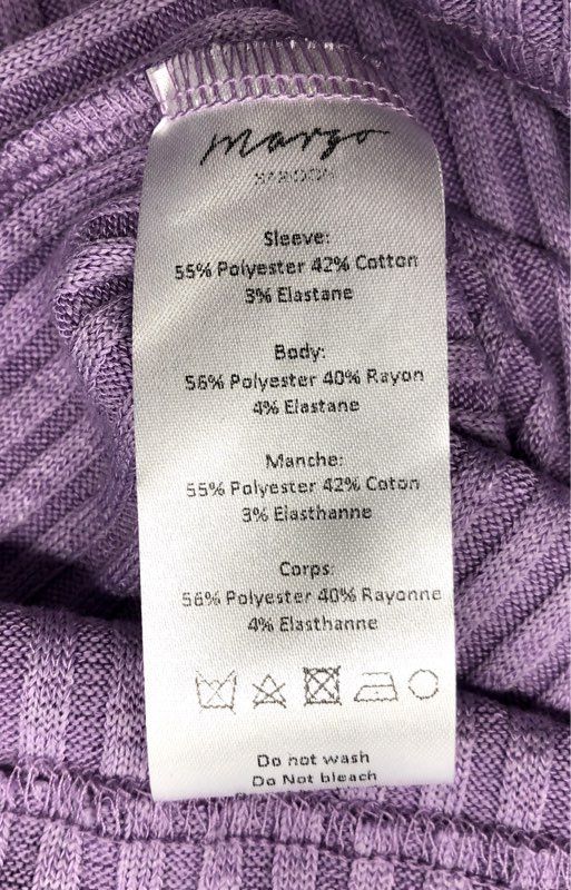 margo BARIDON Women's Lavender Puff Sleeve Ribbed Polo Top NWT Sz XS