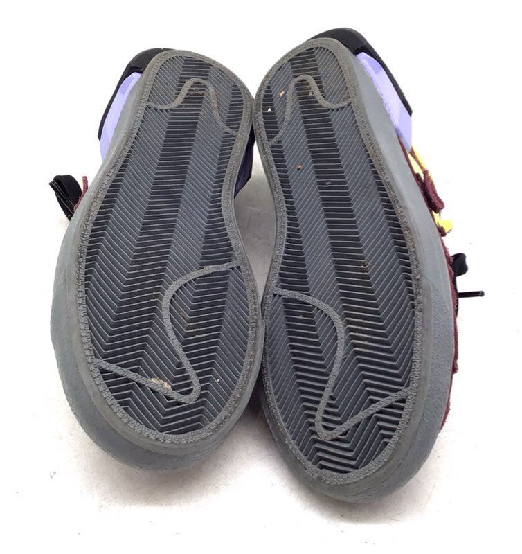 Acronym x Nike Blazer Men's 'Night Maroon' & Neon Yellow/Grey Sneakers - Sz 5.5