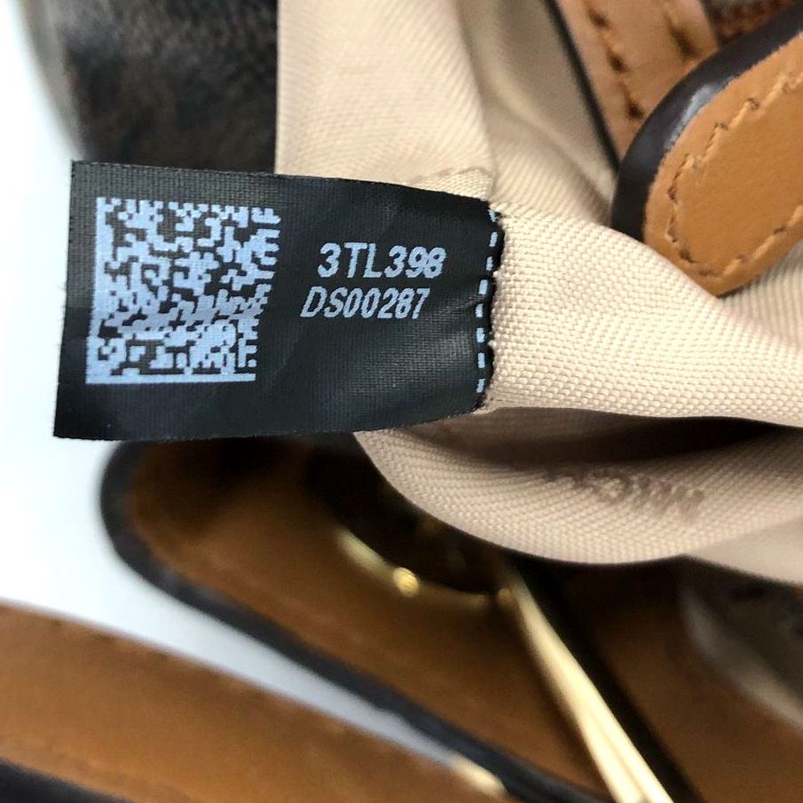 Michael Kors 'Raven' Signature Print Shoulder Bag w/ Leather Trim & Studs (+COA)