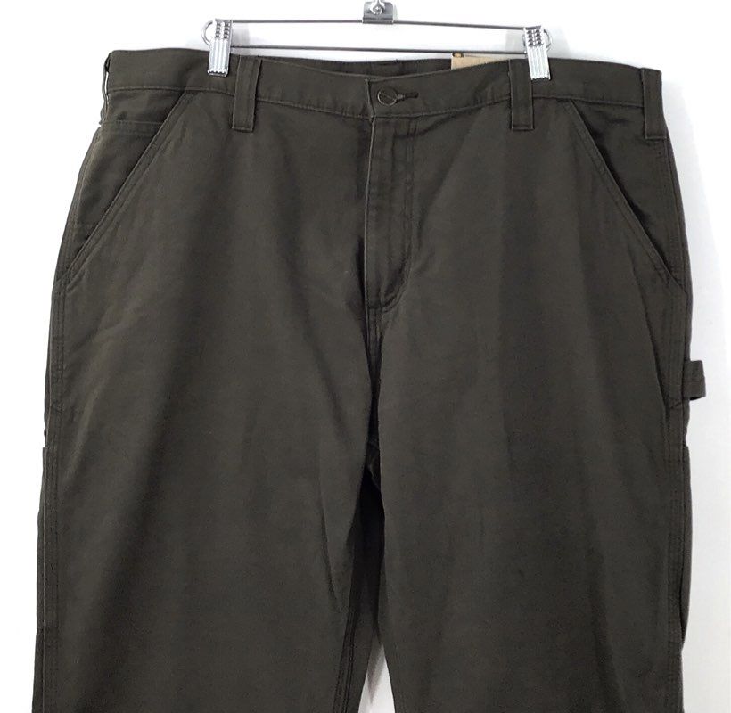 Y2K 2000s Carhartt Men's Green Carpenter Pants - Size 38X34
