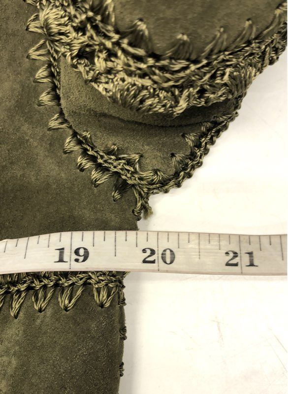 Vintage 90s Selene Sport Women's Olive Green Suede Leather Patchwork Set Sz 12