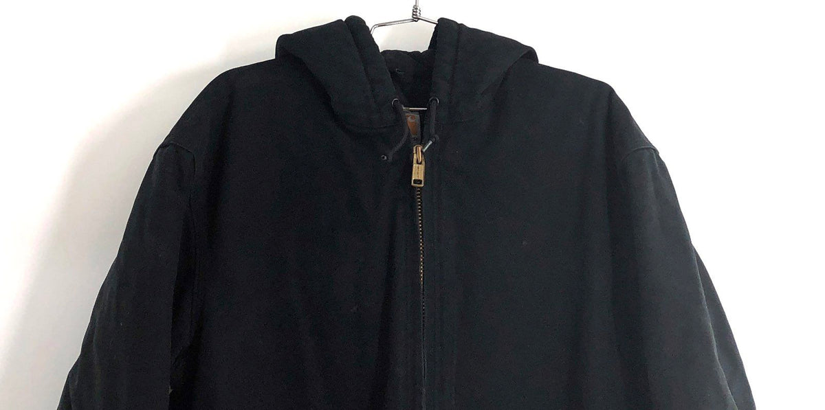Carhartt Men's Black J140 Duck Active Jacket Quilted Flannel Lined USA Made Sz M