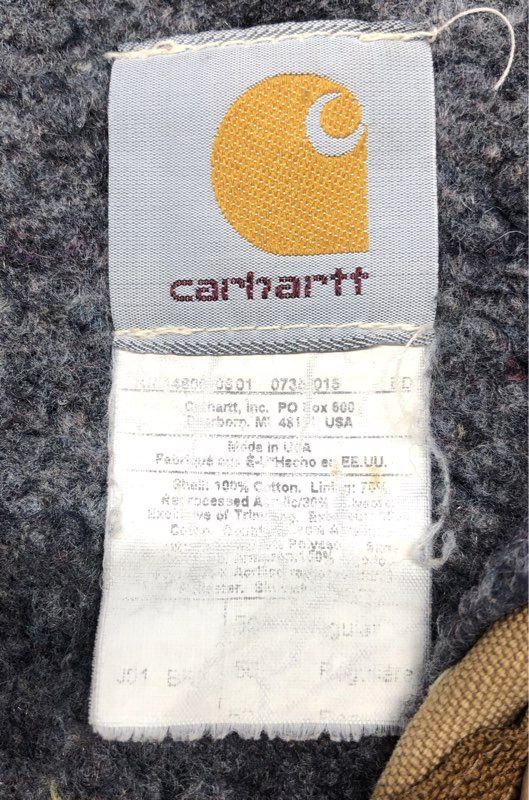 Vintage Carhartt Men's J01 BRN Detroit Jacket Brown Blanket Lined USA Size 50