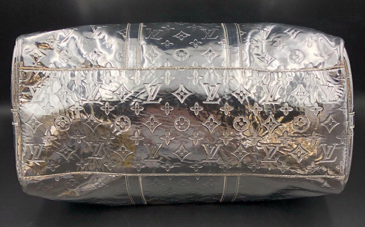 Louis Vuitton Inspired Large Mirror Silver Monogram Keepall Bandouliere 50 Bag