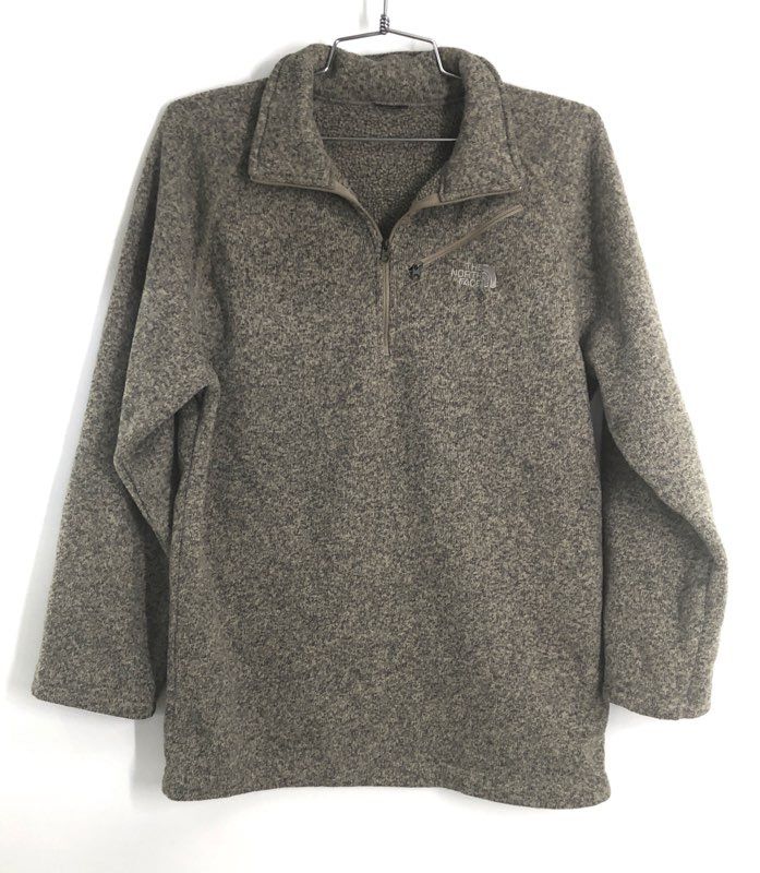 The North Face Men's Brown Heather Gordon Lyons 1/4 Zip Fleece Pullover L