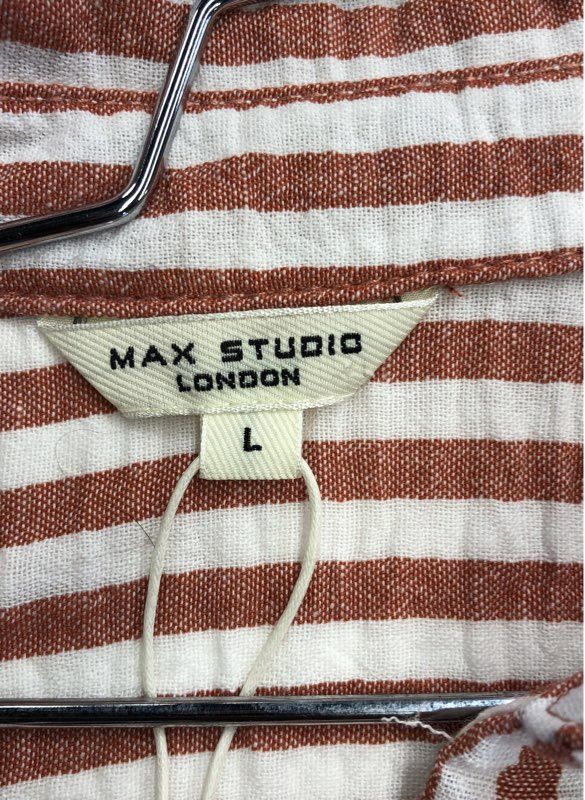 NWT Max Studio Women's Red White Button-Up Shirt - Size L