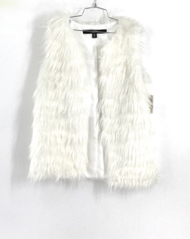 NWT Kensie Women&#39;s White Faux Fur Vest - Size Small