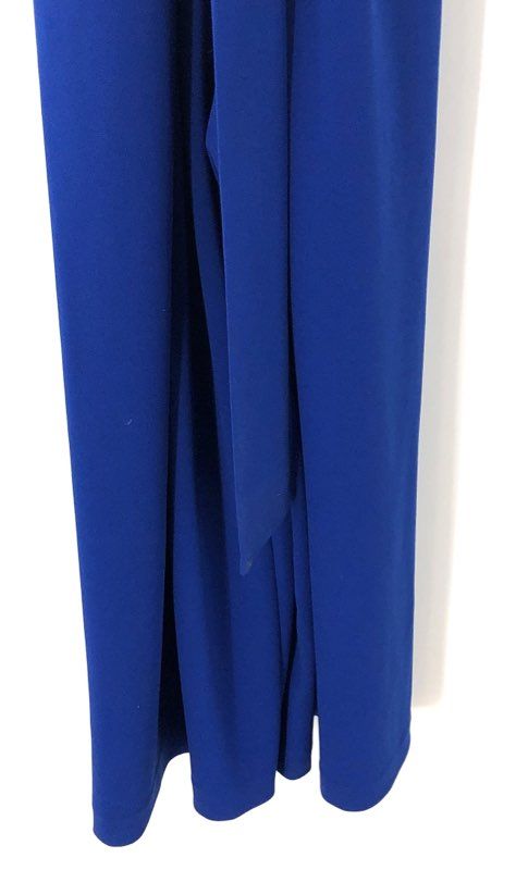 NWT Calvin Klein Women's Royal Blue Twist Halter Neck Wide Leg Jumpsuit Size 10