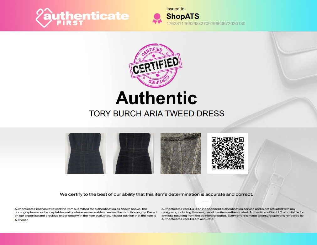 Tory Burch Women's Aria Navy Tweed Fringed Sheath Dress Size 2 COA