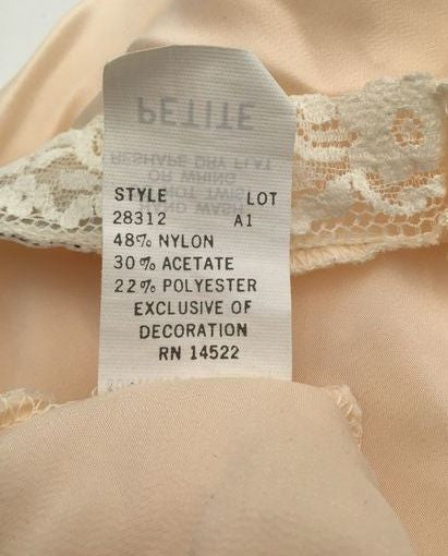 Christian Dior Blush Pink Chemise Tank Top with Lace Detail-Size: Small (+COA)