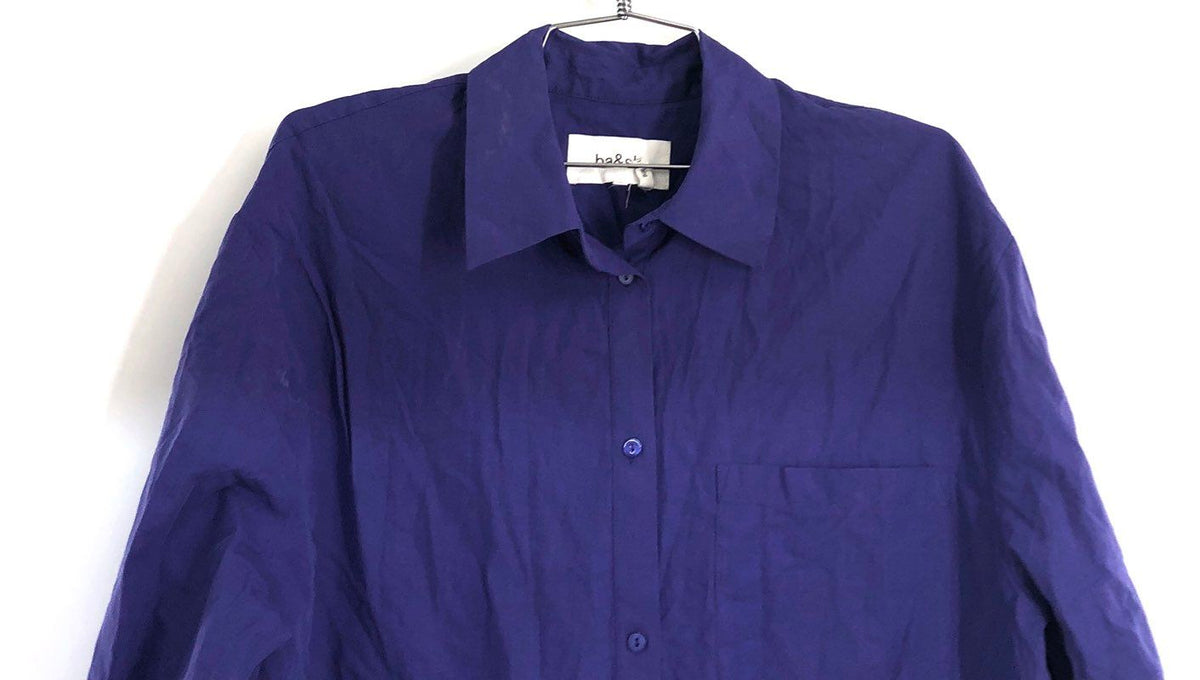 BA&SH Women's Purple Karla Shirt Long Sleeve Button Down Pocket Sz 1 NWT