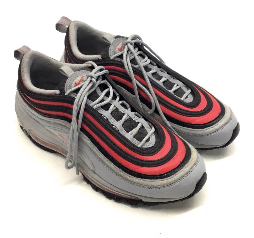 Nike Air Max 97 Wolf Grey Solar Red GS Kids Running Shoes CD4831-002 Size 7Y