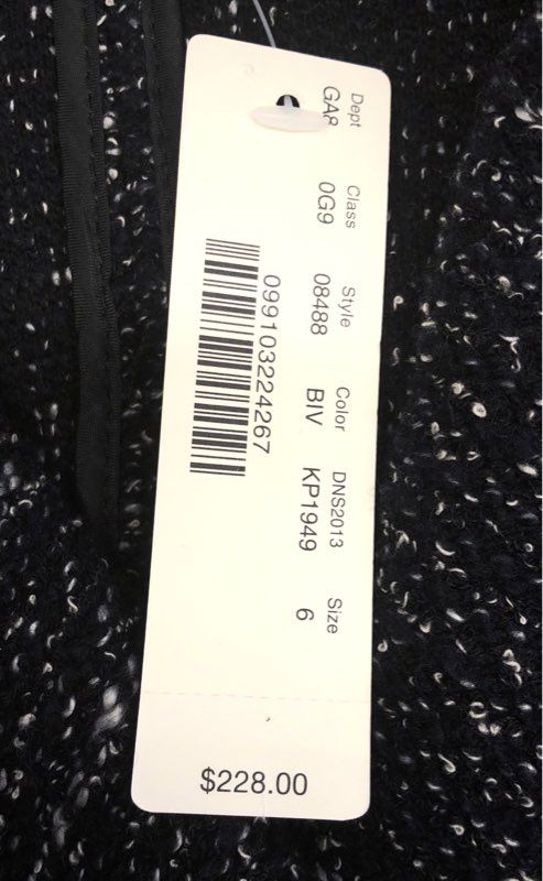 J.Crew Women's Black White Speckled Tweed Wool Blend Moto Jacket Sz 6 NWT