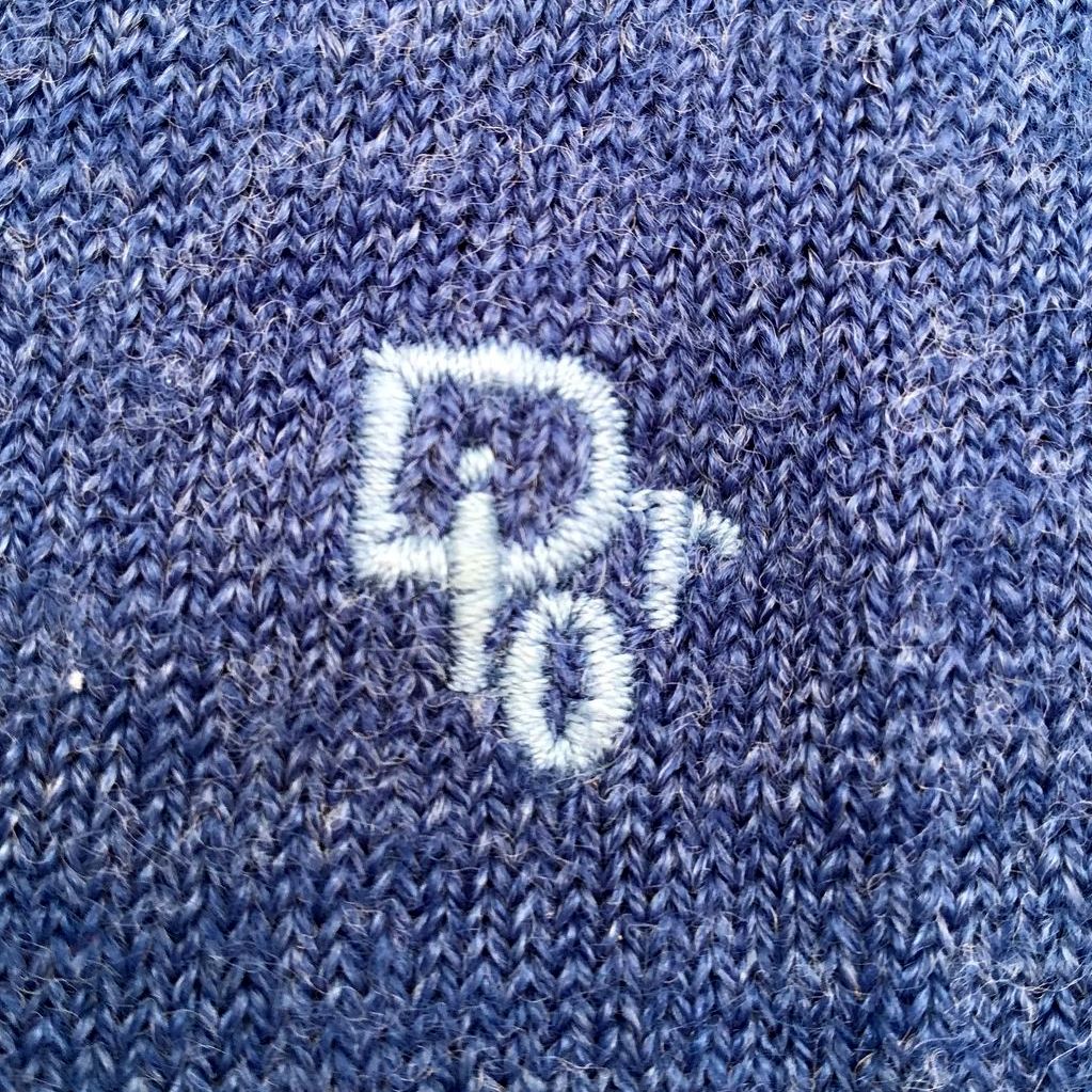 Vintage 80s Christian Dior Monsieur Men's Blue V-Neck Orlon Sweater Sz M COA