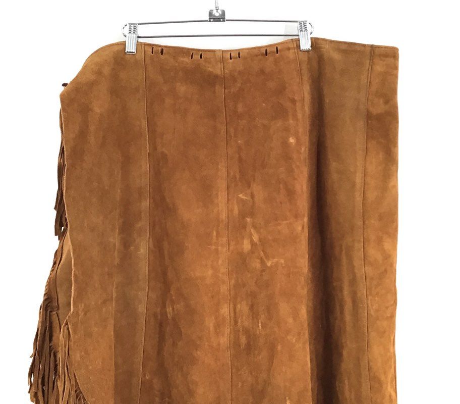 Women&#39;s Brown Fringe Hem Straight &amp; Pencil Skirt - Size Measured