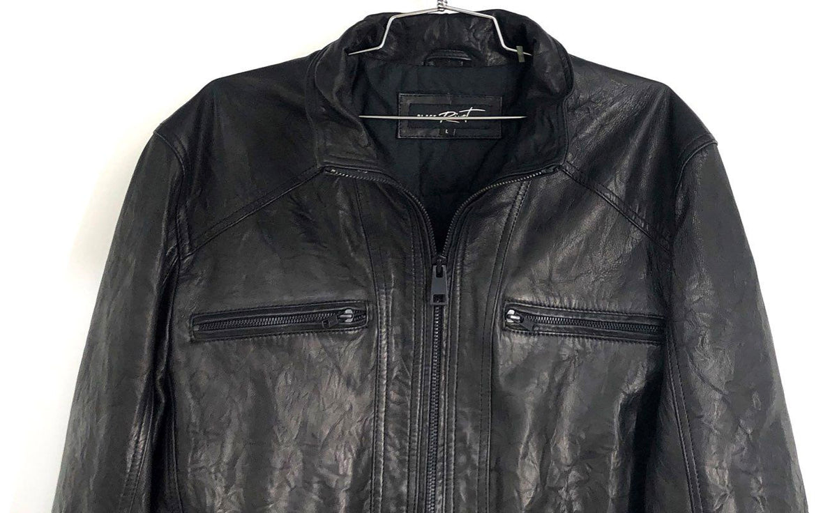 Black Rivet Men's Black Wilsons Moto Racer Jacket NWT Quilted Lined Sz L