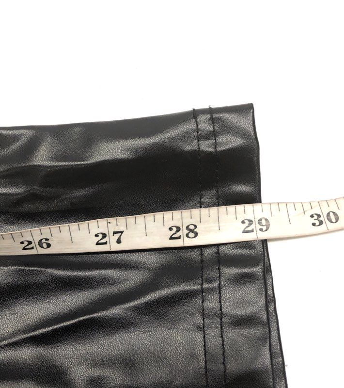 Halston Women's Black Faux Leather Ankle Length Straight Leg Pants NWT Sz L