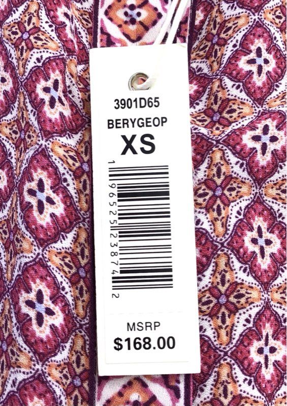 NWT Max Studio Women's Pink Damask Maxi Dress - Size XS