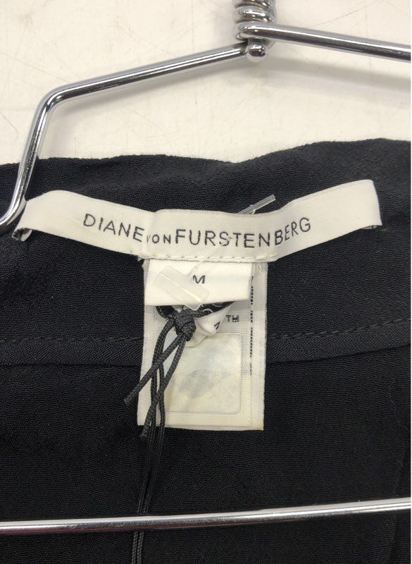 Diane von Furstenberg Women's Tunic Top Black Oversized Dolman Sleeve COA Sz M