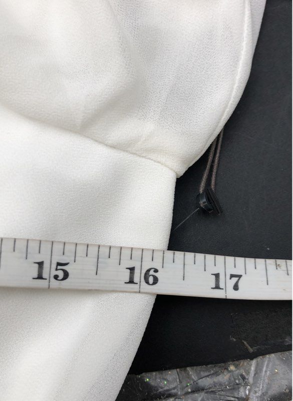 Vince Camuto Women's White V-Neck Twisted Knot Waist Puff Sleeve Dress Size 6