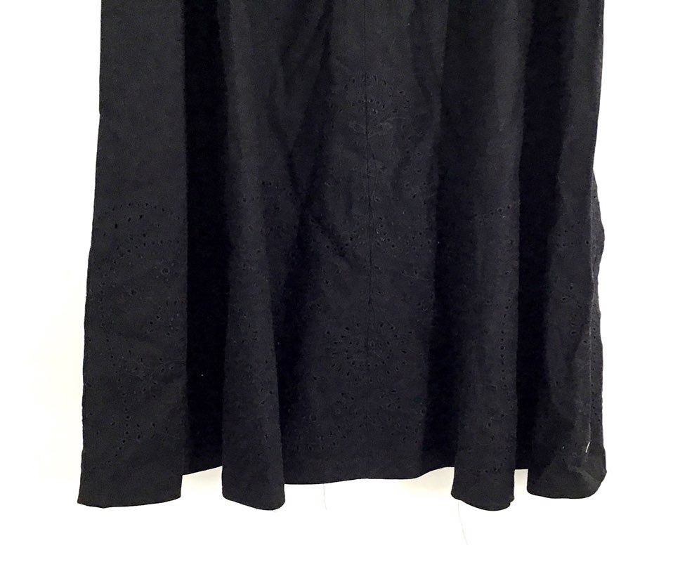 Lauren Ralph Lauren Women's Sevilla-F Skirt Black Linen Cotton Eyelet NWT 12