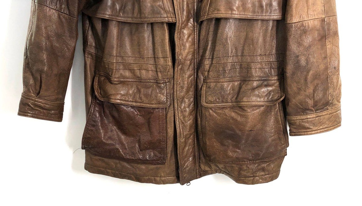 Vintage 90s Adventure Bound Wilsons Brown Leather Field Jacket Thinsulate Sz M