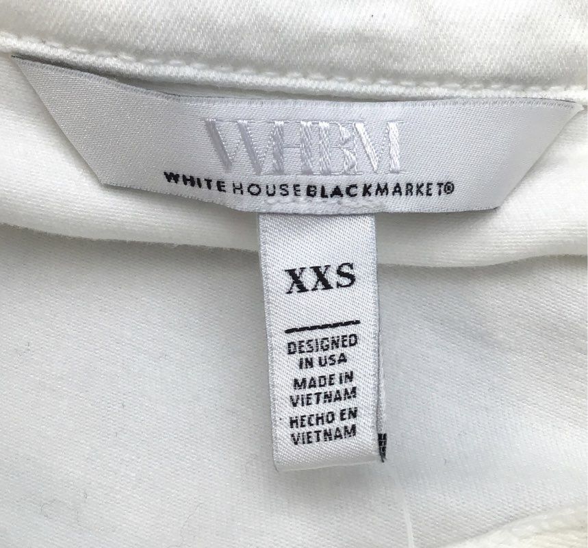 White House Black Market Women's White Denim Peplum Jacket Sz XXS NWT