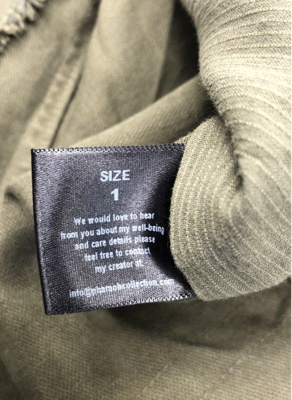 Pharaoh Boys Olive Green Full Zip High-Low Frayed Hem Bomber Jacket Sz 1