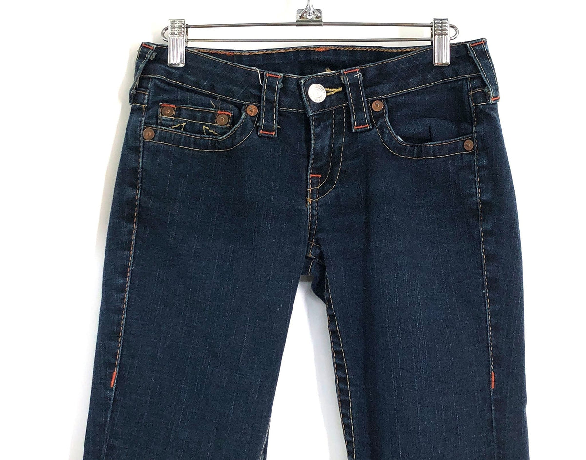 True Religion Women's Dark Indigo Straight Leg Jeans Made in USA Sz 26