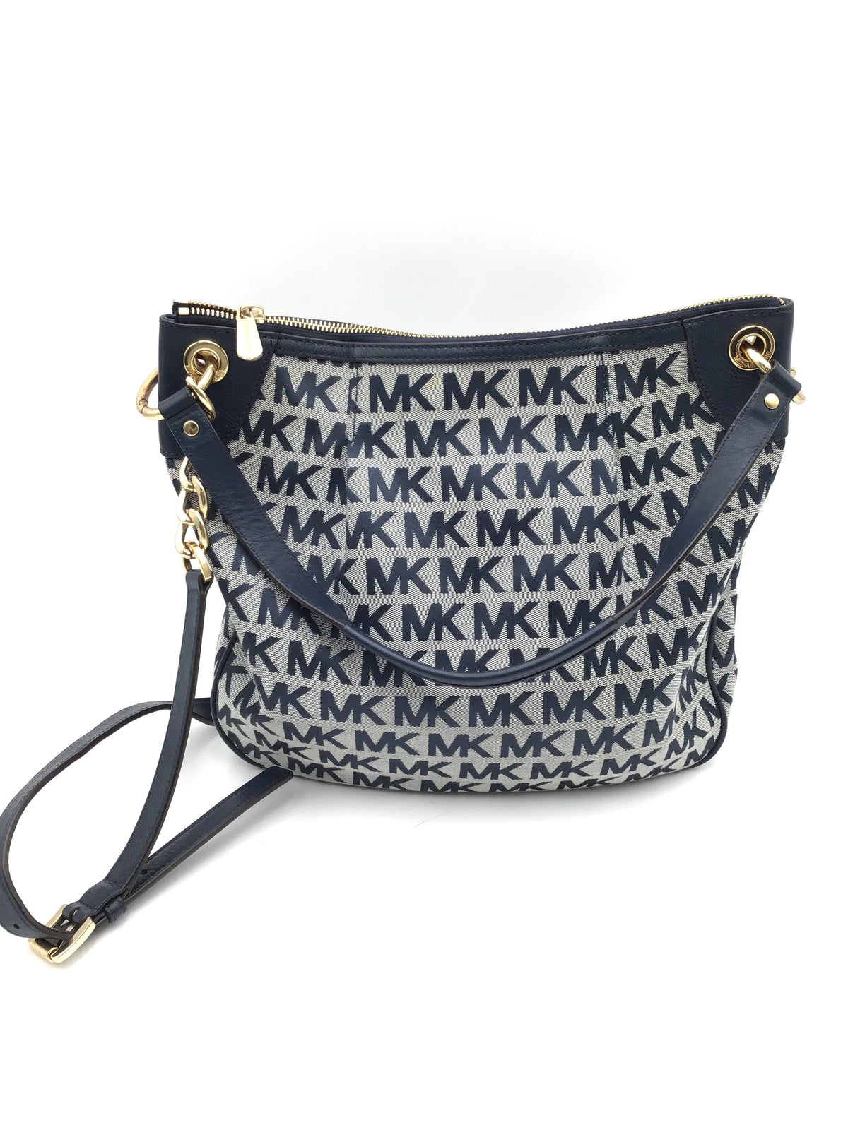 Authentic Michael Kors Navy Blue Luxury Satchel Bag - COA Included