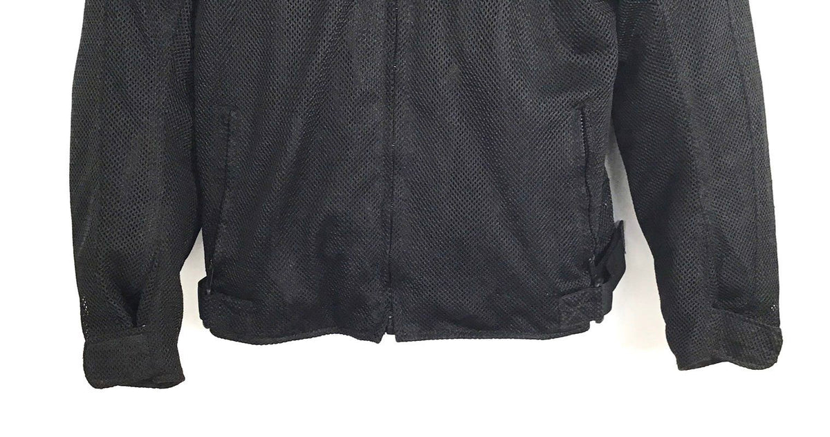 Fulmer Men's Black Mesh Armored Motorcycle Jacket Reflective Breathable Sz L