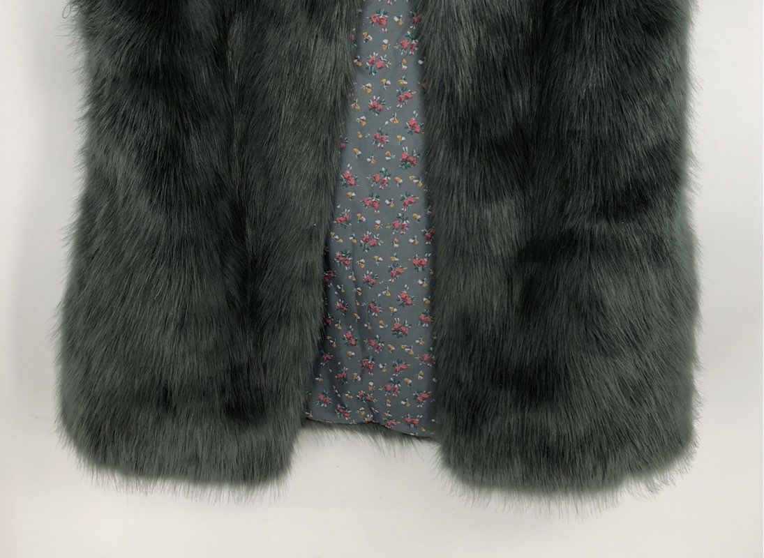 NWT Laundry By Design Women's Green Faux Fur Vest - Size M