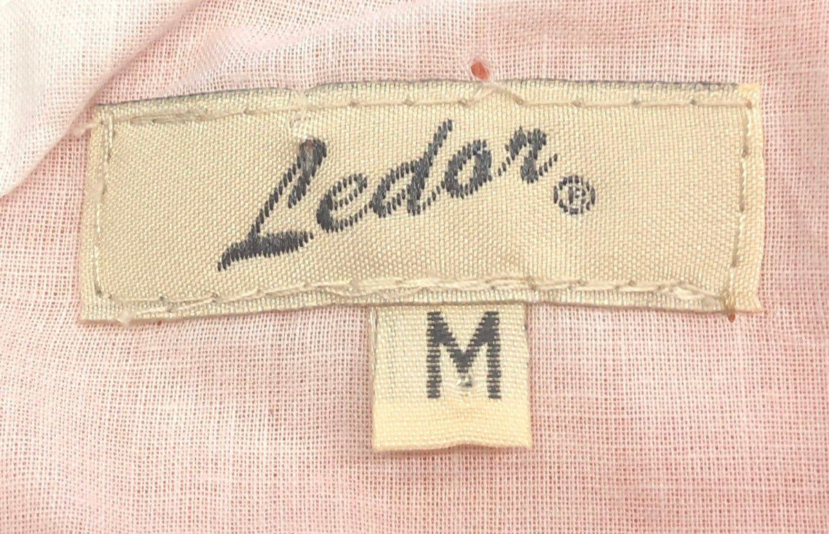 Ledar Women's Morella Sheath Dress Peach Metallic Linen Mesh Trim NWT Sz M