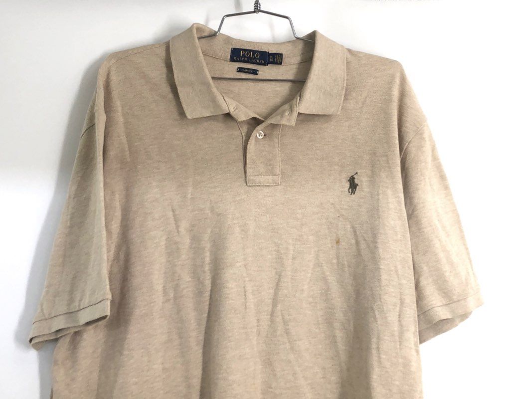 Polo Ralph Lauren Men's Beige Heathered Short Sleeve Classic Fit Polo Shirt XL