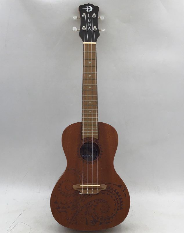 Luna Brown 4 String Musical Instrument Tenor Ukulele With Case