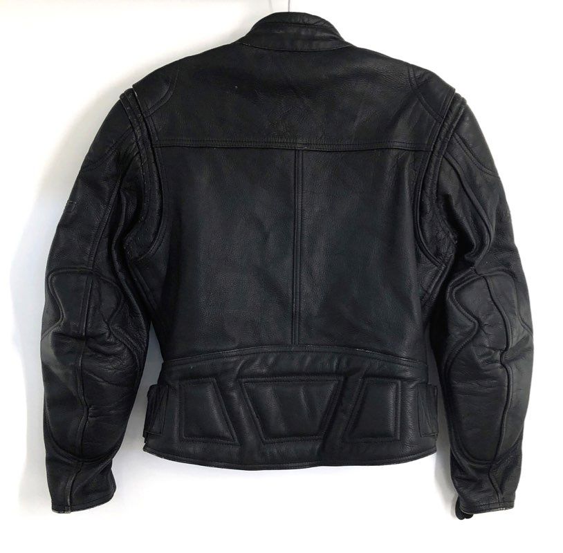 Fieldsheer Women's Black Leather Motorcycle Jacket Padded Vintage Y2K Sz M