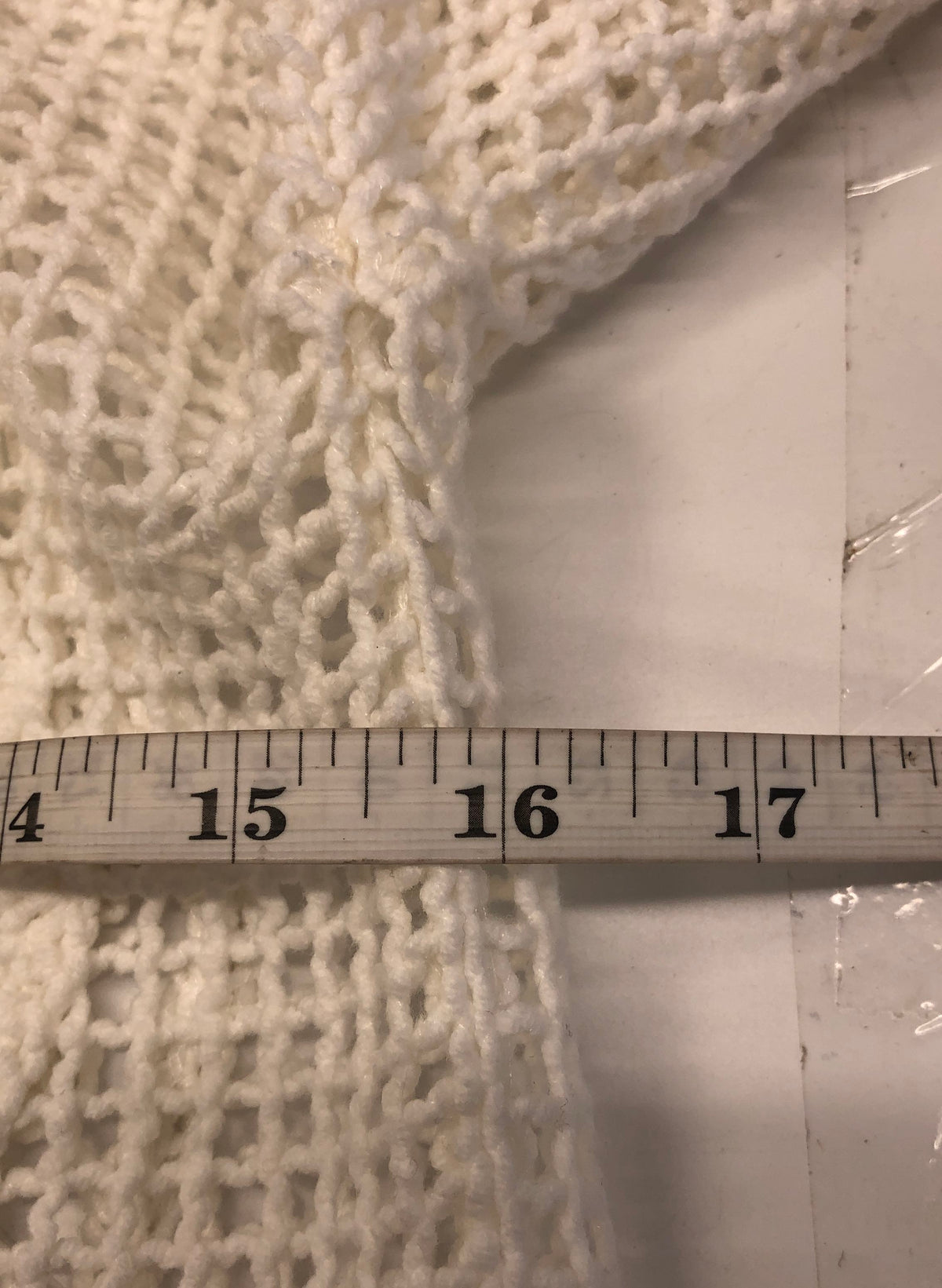 Ella Moss Women's White Open Knit Crochet Sweater Boho Long Sleeve Sz XS NWT
