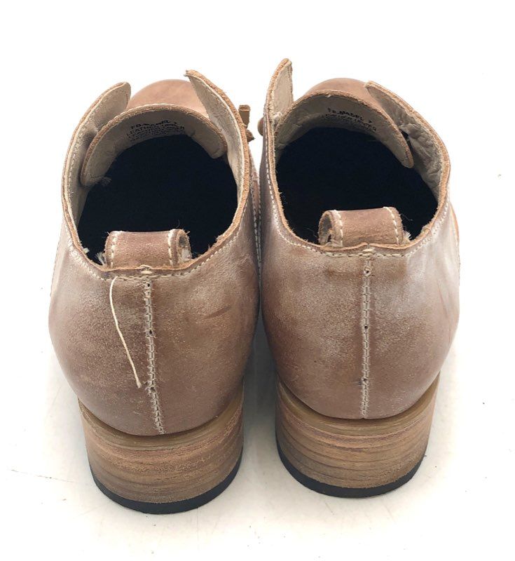 Freebird Mabel Tan Snake Embossed Leather Lace-Up Oxford Shoes Women's Size 7