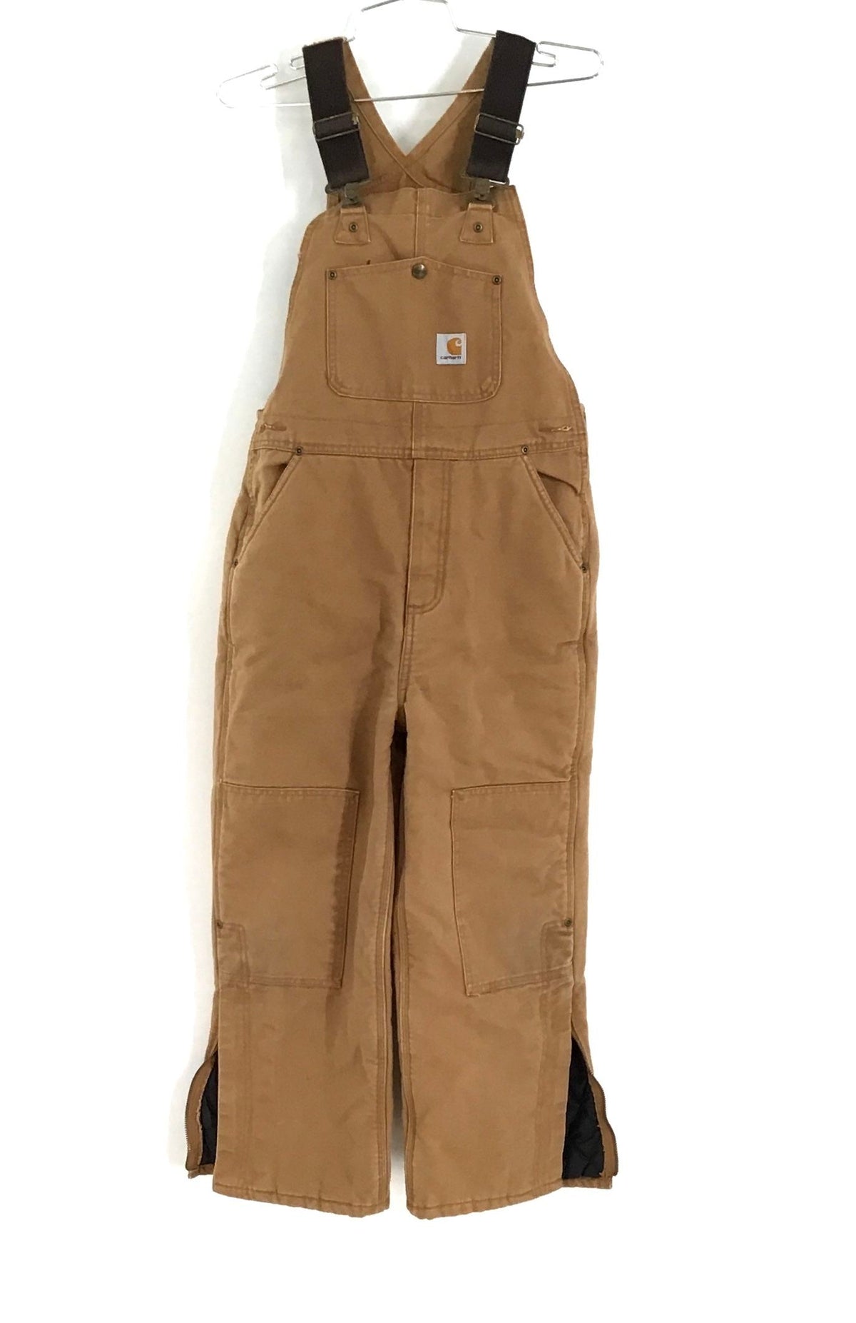 Carhartt Women&#39;s Tan Cotton Side Zip Overalls - Size 10