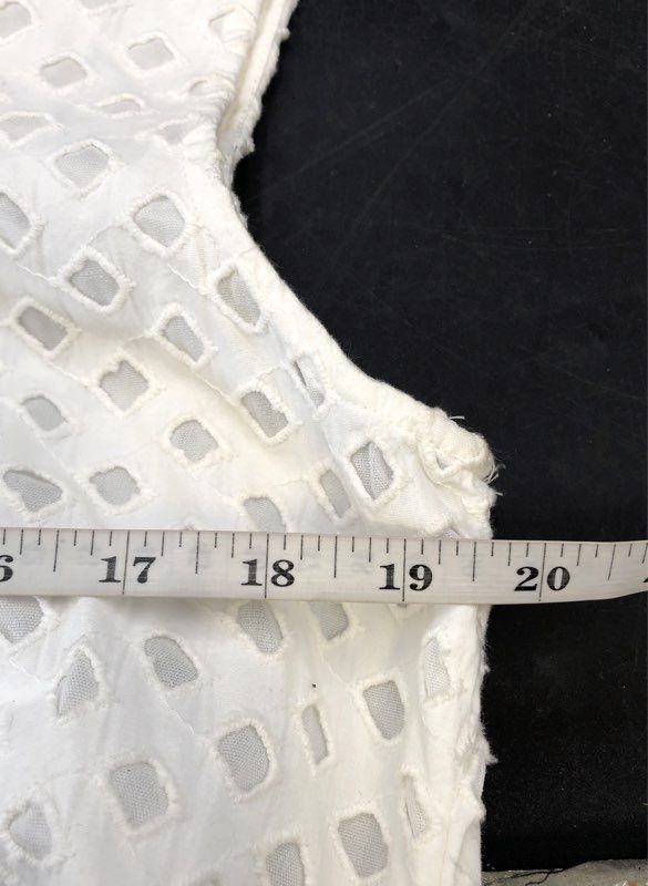 Gibson Latimer Women's Ivory Eyelet Sleeveless Button Front Shirt Dress NWT Sz S