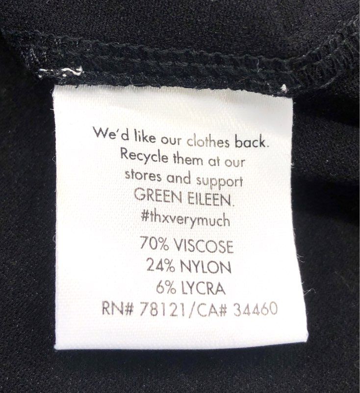Eileen Fisher Women's Black Viscose Blend Knit Pencil Skirt Elastic Waist Sz S