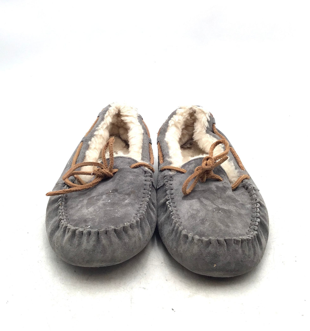 UGG Women&#39;s Gray Moccasin Slippers - Size 10