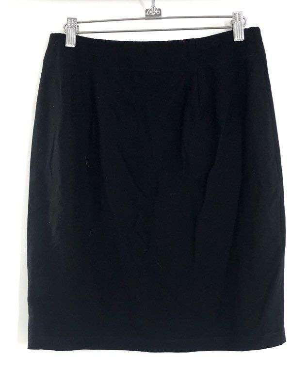 Eileen Fisher Women's Black Viscose Blend Knit Pencil Skirt Elastic Waist Sz S