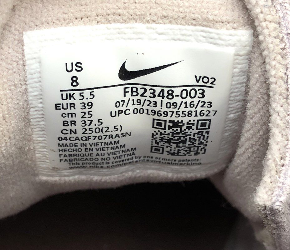 Nike Air Force 1 Wild Platinum Violet Smokey Mauve Sneakers Women's Size 8