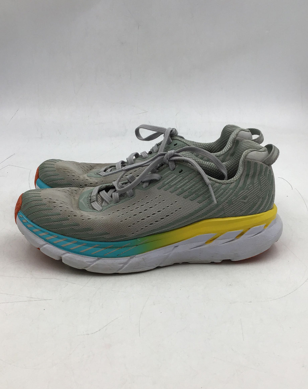 Hoka One One Women&#39;s Clifton 5 1093756 VBWI Gray Athletic Shoes - Size 8