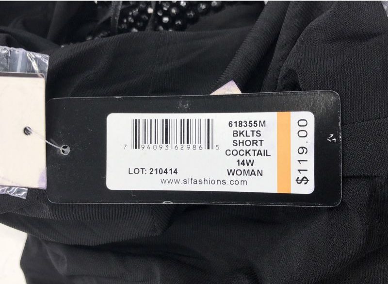 NWT SLNY Fashions New York Women's Black Gray Fit & Flare Dress - Size 14W