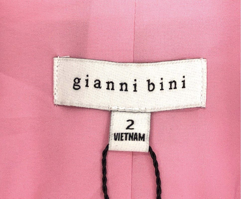 Gianni Bini Women's Pink Jemma Blazer Ruched 3/4 Sleeve Open Front NWT Size 2